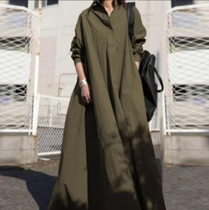 Abito Lungo da Donna con Colletto <span class=keywords><strong>e</strong></span> Vita Naturale - Stampa Digitale Semplice ed Elegante per Uscite Quotidiane <span class=keywords><strong>e</strong></span> Vacanze - Product Image 5