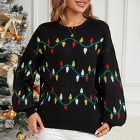 Service OEM Pull de Noël moche pour femme avec lumières colorées, prêt à être expédié pour cadeau de fêtes
