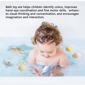 Ensemble de jouets de bain en forme de baleine en silicone Paisen écologique pour les tout-petits de 2 à 4 ans Cadeau de douche de bébé unisexe - Product Image 5