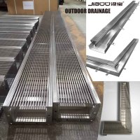 Drain de sol extérieur moderne en acier inoxydable durable, drain de douche personnalisé pour garage, drain de douche à bande