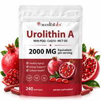 Acentiallabs Nouvelle Urolithine A 2000mg 240 gélules Souples – Complément Personnalisé pour l'Énergie Cellulaire Mitochondriale, l'Âge Sain et l'Antioxydation