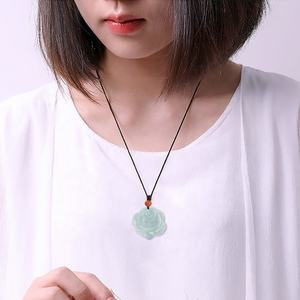Jadeíta Natural de Myanmar, Colgante de Jade con Rosas, Joyería para Mujer, Estilo Chino, Regalo con Certificado de Tasación HJ22 - Product Image 4