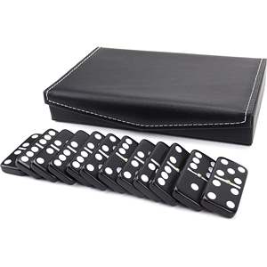 Профессиональный дорожный набор домино класса люкс в кожаном футляре из ПУ с меламиновыми фишками - Product Image 5