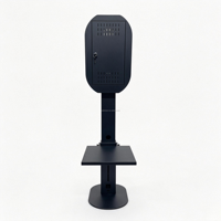 Machine de photomaton ovale noire avec anneau lumineux RGB, support tablette/appareil photo, construction métallique, capacité 15 personnes pour fêtes