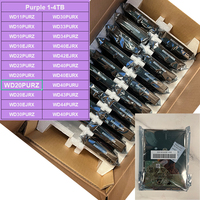 Disque dur violet WD20PURZ 2 To, 3,5 pouces, SATA3, pour surveillance, CMR, 24/7, toutes conditions météorologiques, compatible NVR/DVR, prend en charge jusqu'à 64 caméras HD