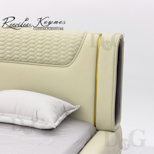 Cama Renoidess Keynes de Lujo, Moderna, Tapizada en Cuero, con Masaje, Cabecera Acolchada y Base con Almacenamiento - Product Image 4