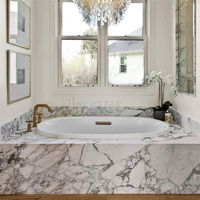Newstar Calacatta Viola Lavabo de salle de bain en marbre Baignoire en marbre autoportante Baignoire en marbre autoportante