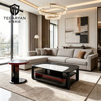 Table basse moderne de luxe en bois avec tiroir, table à thé centrale et table d'appoint pour ensemble de canapés