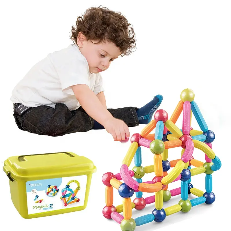 Innovative Products 2023 Colorful Magnet Toys Jouet Montessori ABS Plastic Building Block Construction Set Magnetic Sticks