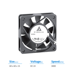 เดลต้า AFB0624LB 24VDC 6015 0.04A 0.96W 3000RPM ตู้ควบคุมอินเวอร์เตอร์ UPS แกนพัดลมระบายความร้อน - Product Image 2