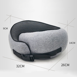 Oreiller de voyage en mousse à mémoire de forme en forme de U à 360 degrés avec logo personnalisable <span class=keywords><strong>Support</strong></span> de cou rempli d'air pour la fonction de massage de voyage en avion et en voiture - Product Image 5