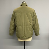 Veste chemise à col en duvet vert olive - Manteau d'hiver décontracté chaud OEM/ODM pour la personnalisation en gros