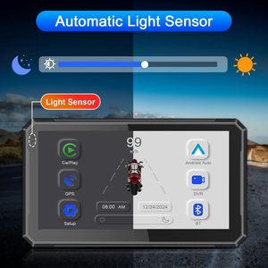 <strong>7</strong> Inch Portable Motorcycle Navigation <strong>System</strong> with Apple Carplay and Android Auto <strong>Bluetooth</strong> Voice Control Support Siri and Google - Product Image 4