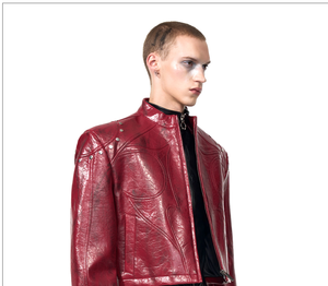 Veste en cuir à support <span class=keywords><strong>court</strong></span> <span class=keywords><strong>noir</strong></span> pour <span class=keywords><strong>homme</strong></span>-Automne Nouvelle arrivée <span class=keywords><strong>Manteau</strong></span> de motard à épaules rembourrées - Product Image 6
