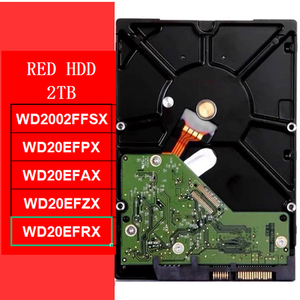 Disque dur NAS WD20EFRX 2 To Rouge 3,5 pouces SATA3 6 Gbit/s 5400 tr/min 256 Mo Cache SMR Enregistrement 24x7 pour la maison et les PME – Solution de stockage NAS - Product Image 1