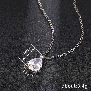Collana con ciondolo a goccia per donna, design geometrico semplice, accessorio da collo per uso quotidiano - Product Image 4