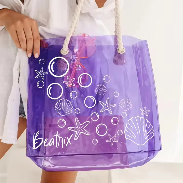 Custom Beach Bag Wholesale PVC Shopping Bag Luxury Waterproof Holographic beach bags with Logo