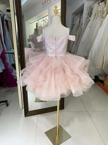 Robe jupe princesse pour filles à fleurs et invités de mariage juniors enfants spectacle de soirée Empire taille genou longueur maille tissu - Product Image 6