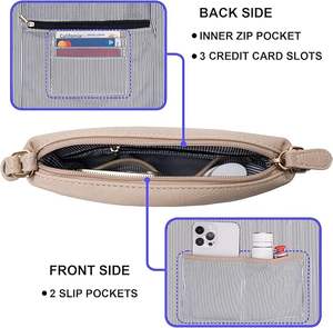 Tasche con tracolla a tracolla portamonete portamonete regolabile Solene borsa a tracolla tascabile Multi cerniera piccola borsa a tracolla - Product Image 5