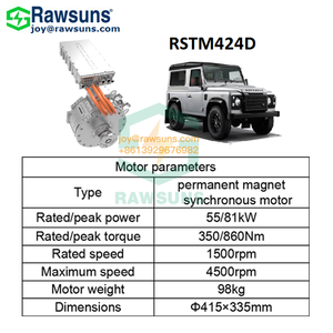 Off-Road SUV 4x4 400V 860nm 81kw <span class=keywords><strong>EV</strong></span> chuyển đổi Kit điện AC pmsm động cơ biến tần điều khiển cho xe ánh sáng xe tải thuyền Sprinter - Product Image 4