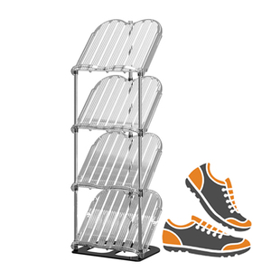 Schuh regal Aufbewahrung boxen Regale Edelstahl Stand halterung Kunststoff Schmal stapelbar 6 Ebenen Schichten Schuhe Organizer - Product Image 1