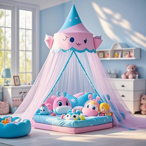 An toàn thoáng khí trẻ em giường muỗi <span class=keywords><strong>net</strong></span> với sắt đứng Vòng mã hóa Sheer Rèm Lưới Lều mùa hè Giường Bao vây tán - Product Image 5