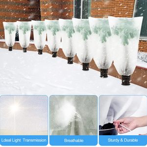 C105 Sacs à cordon de protection des plantes d'hiver Couverture d'<span class=keywords><strong>arbuste</strong></span> Couverture de gel des arbres Tissu pour plantes d'extérieur Couvre la protection contre le gel - Product Image 5