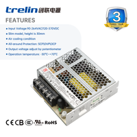 Fuente de Alimentación Conmutada CA/CC A-75FGO de 50W, 5V 12V 24V 48V, SMPS PSU en Caja Metálica para Uso Industrial y Almacenamiento de Datos PLC, CE, RoHS