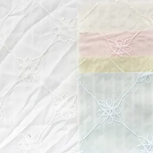 Tissu teint en fil tissé pour chemise tissu enduit de polyester en gros broderie européenne personnalisée pour la fête de mariage
