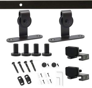 WEKIS Kit de Herrajes para Puerta Corredera de Estilo Industrial, Diseño Moderno para Interiores de Casa, Acero Negro Mate, Color Marrón - Product Image 2