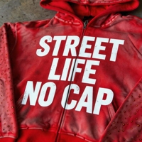 Sweat-shirt personnalisé avec strass, impression de haute qualité, épais, coupe oversize, à capuche zippée pour homme