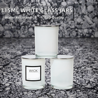 Bocaux à bougies en verre blanc translucide de 315 ml/10 oz (6 pièces/carton) - Couvercle hermétique en métal - Décoration de Noël pour la maison - Expédition en 3 jours EPE