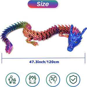 Dragon imprimé en 3D pour enfants, jouets anti-stress Dragon, animaux imprimés en 3D, jouets anti-stress Dinosaures, fournitures et récompenses pour la classe pour garçons et filles - Product Image 6