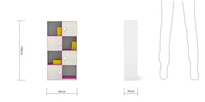 Estantería simple de cuatro niveles para dormitorio de niños, dormitorio con puerta corredera, alta calidad - Product Image 6