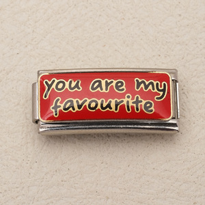 HP0795 Eslabones de Charms Italianos de Acero Inoxidable de 20x9mm, Charms Modulares para Pulseras con Frases de Amor, Fornituras de Joyería para Pulseras Modulares DIY - Product Image 5
