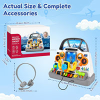 Volant de Simulation Interactif pour Enfants, Jouet d'Avion Électrique en Plastique, Tableau de Bord d'Aviateur Sensoriel pour Tout-petits, Jouet d'Apprentissage