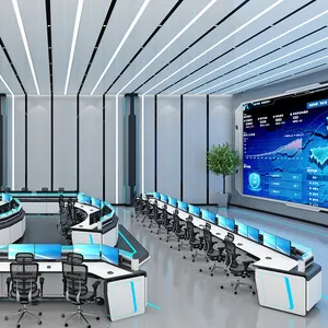 Moderno Led Light Design Computador Monitoramento Segurança Controle Sala Equipamentos Console Com Cadeira