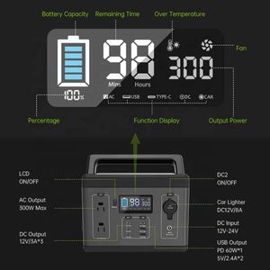 Portable 500W Power Station 560Wh Lithium Ion Battery Backup Solar Mobile Energy <b>Storage</b> 2 AC Outlets for Outdoor <b>Camping</b> - Product Image 6