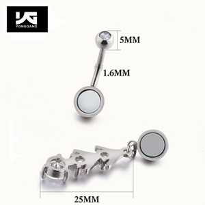 <span class=keywords><strong>Piercing</strong></span> all'<span class=keywords><strong>Ombelico</strong></span> Magnetico con Gemma CZ al Miglior Prezzo - Product Image 3