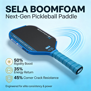 Raquette de pickleball professionnelle Blue 010 SELA BOOMFOAM 16 mm, puissance et contrôle, fibre de carbone thermoformée monobloc avec noyau en mousse - Product Image 1