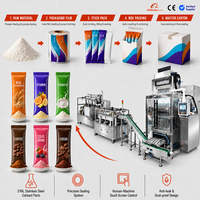 Ligne de production de conditionnement en cartons de sachets de poudre d'électrolytes et de protéines à scellage arrière automatique à 8 voies certifiée CE