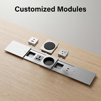 Station de charge de bureau modulaire USB-C PD 20W USB-A 18W Chargeur sans fil 15W Prise de courant universelle pour bureaux