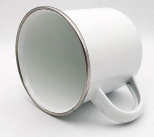 Venta al por Mayor de Tazas de Café Esmaltadas Vintage de Acero para Camping, 11oz 12oz 350ml, Sublimables, con Borde de Acero Inoxidable - Product Image 4