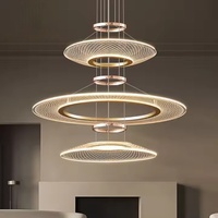 Lustre LED moderne à plusieurs niveaux, luminaire suspendu artistique contemporain pour hall d'hôtel, villa, escalier, décoration de salon
