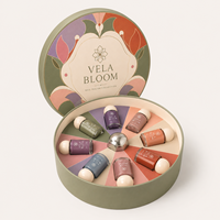 Boîte cadeau ronde rigide personnalisée de luxe avec insert pour vernis à ongles et ensembles cosmétiques, emballage en papier
