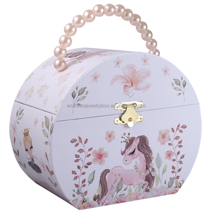 Caja <span class=keywords><strong>de</strong></span> <span class=keywords><strong>Música</strong></span> <span class=keywords><strong>de</strong></span> Madera Ever Bright con Diseño <span class=keywords><strong>de</strong></span> Unicornio Antiguo y Bailarina Rosa, con Manivela, Sonido <span class=keywords><strong>de</strong></span> los Años 30, Asa <span class=keywords><strong>de</strong></span> Perlas Ecológica - Product Image 2