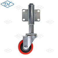 Roulettes pivotantes à tige en PVC avec noyau en plastique, 3-5 pouces, amortissantes et extensibles, pour portails, chariots à main et chariots utilitaires