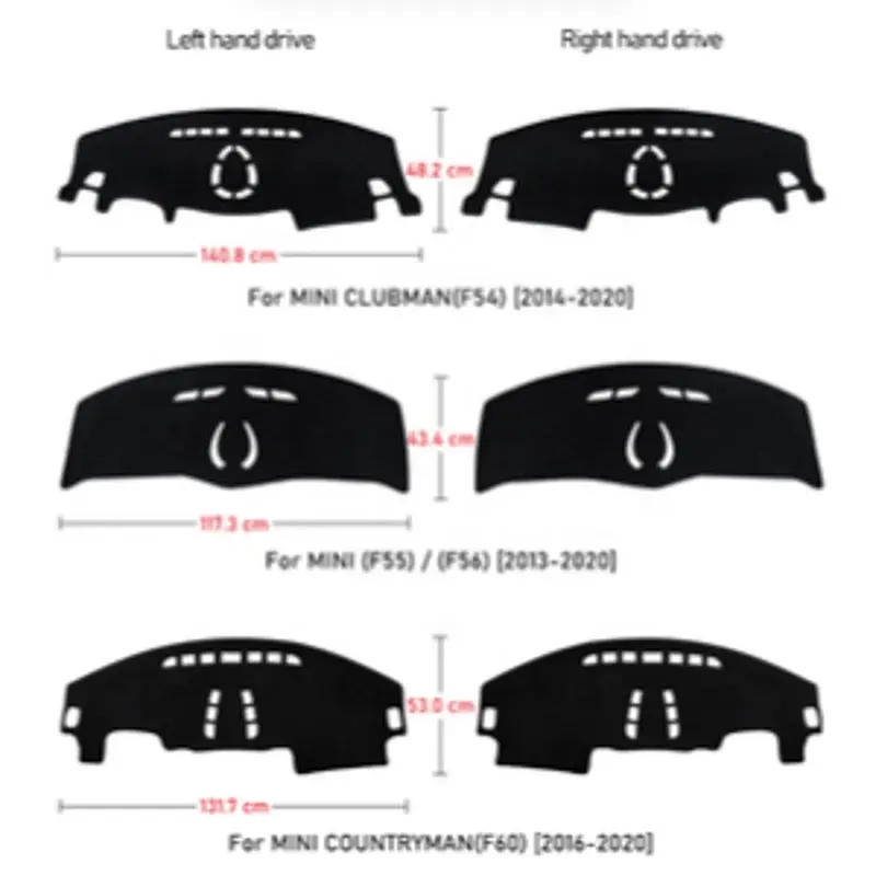 ミニクーパークラブマン用フランネルF54F55 F56F60アクセサリー車の滑り止めマットダッシュボードマットパッドダッシュマットカーペットカバー