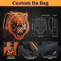 Sac à dos personnalisé Cyberpunk Tiger Ita Bag Orange Néon avec Port de Chargement USB, Tirette de Fermeture Éclair Patte de Tigre, Résistant aux Rayures, Sac de Présentation pour Badges