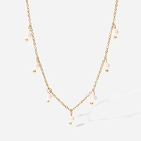 Haute Qualité PVD Plaqué Or 316L En Acier Inoxydable Minimaliste Shell Perle Charmes Collier Pour Femmes Filles Cadeaux
